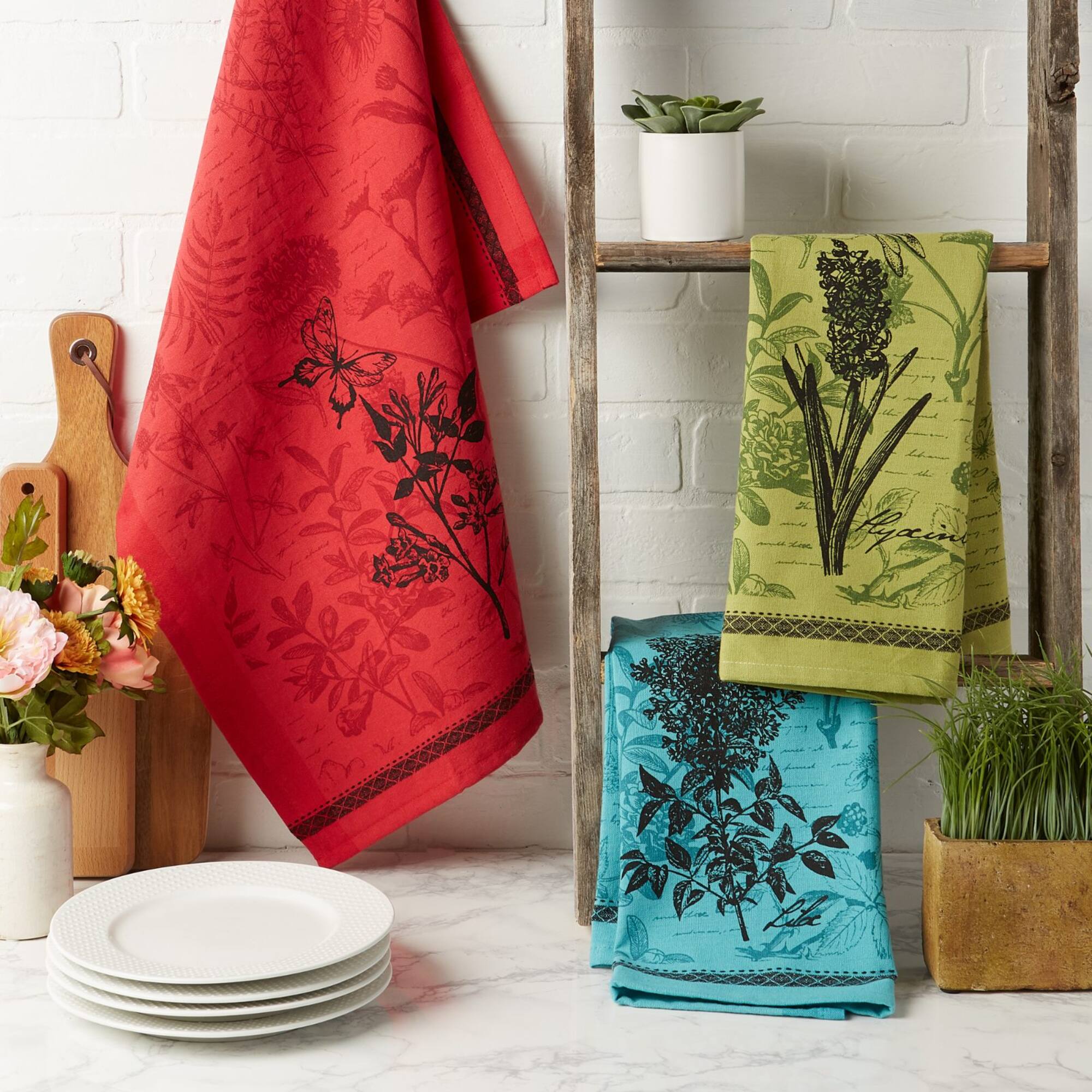 DII® Botanical Print Kitchen Textiles Dishtowel Set